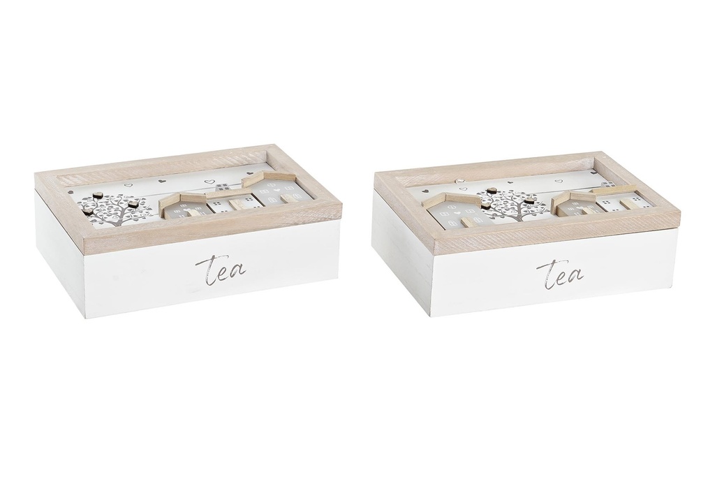 Caja de infusiones de MDF, 2 diseños surtidos
