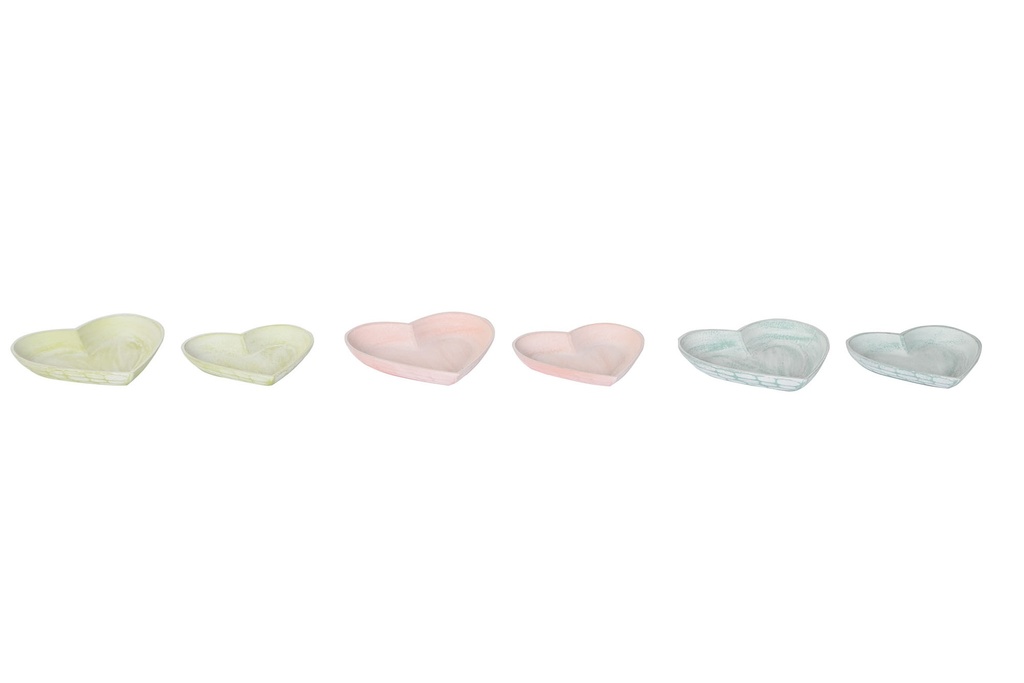 Bandeja decorativa (set de 2) de MDF con corazón, 3 diseños surtidos