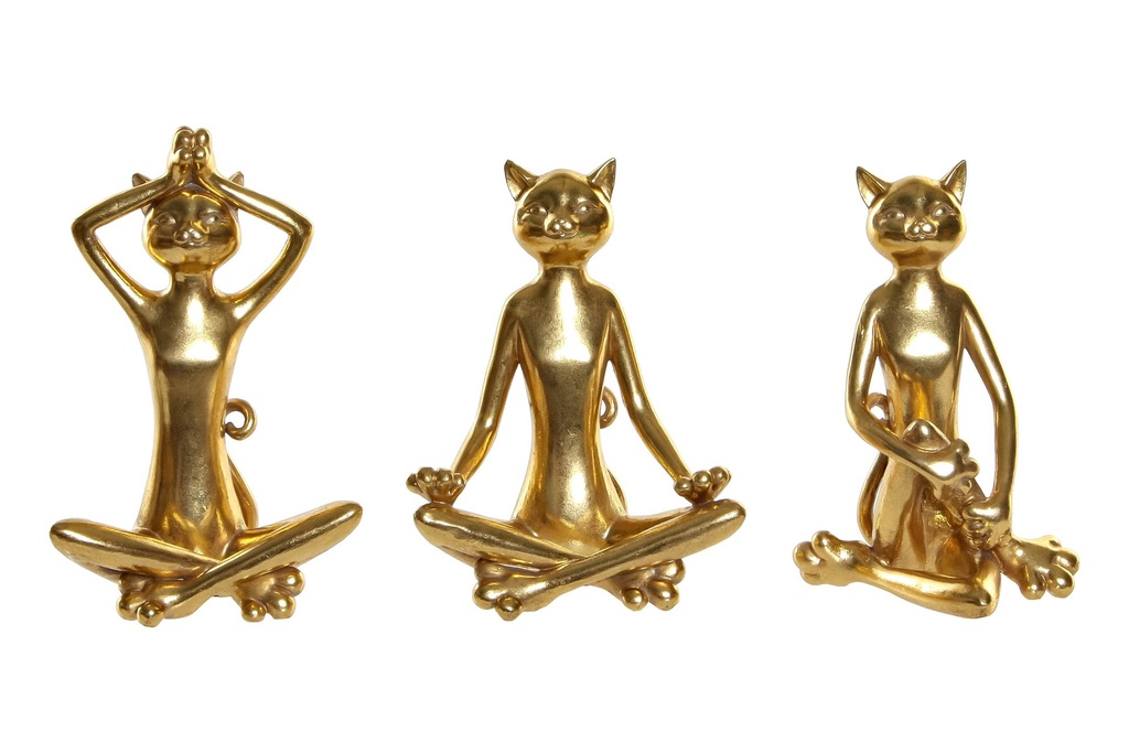 Figura de resina de gato haciendo yoga, 3 diseños surtidos