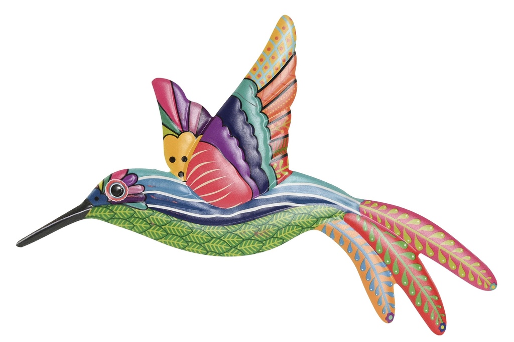 DECORACION PARED METAL COLIBRI MATE