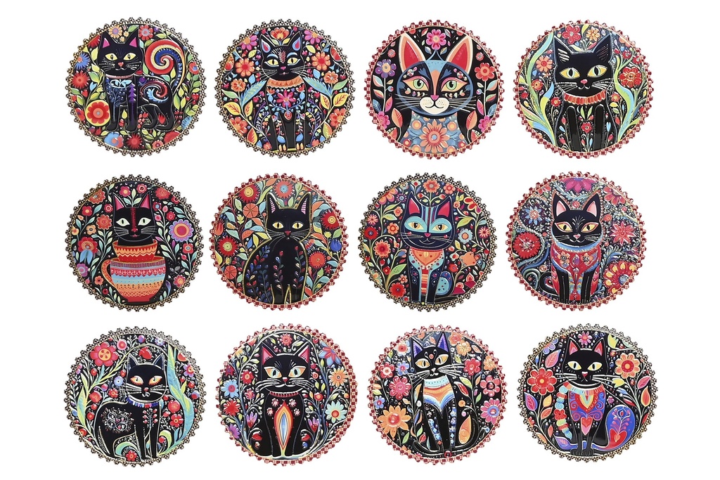 Posavasos de dolomita con gatitos, 12 diseños surtidos