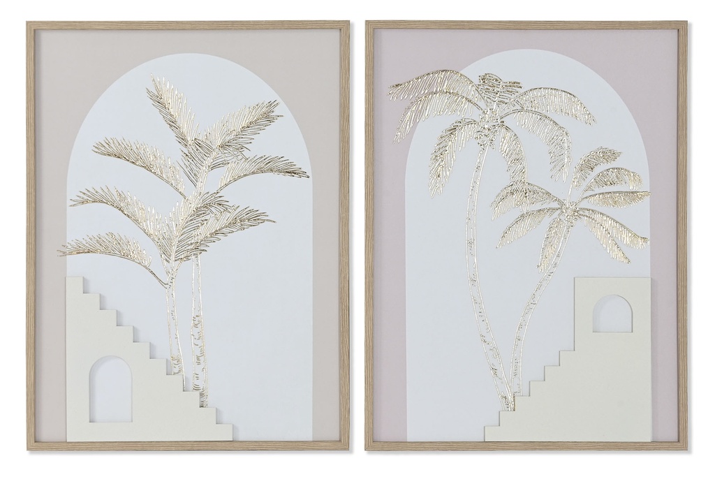 Cuadro de lienzo con palmeras 3D, 2 diseños surtidos