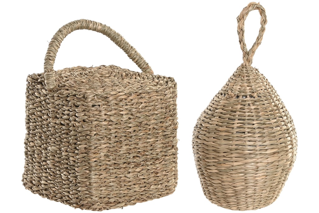 Sujetapuertas de fibra con asa, natural, 2 diseños surtidos