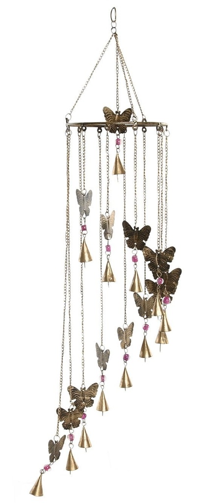 Decoración colgante de hierro con mariposas