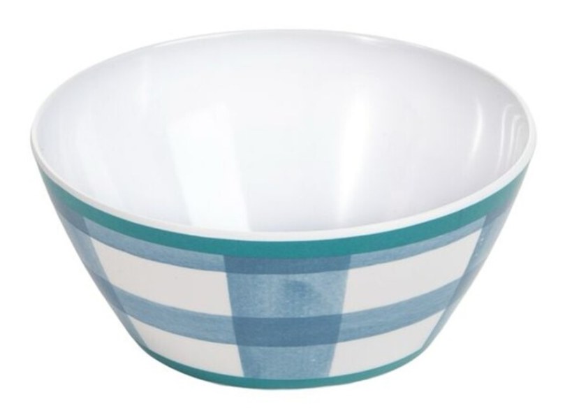 Bol de melamina, vichy azul