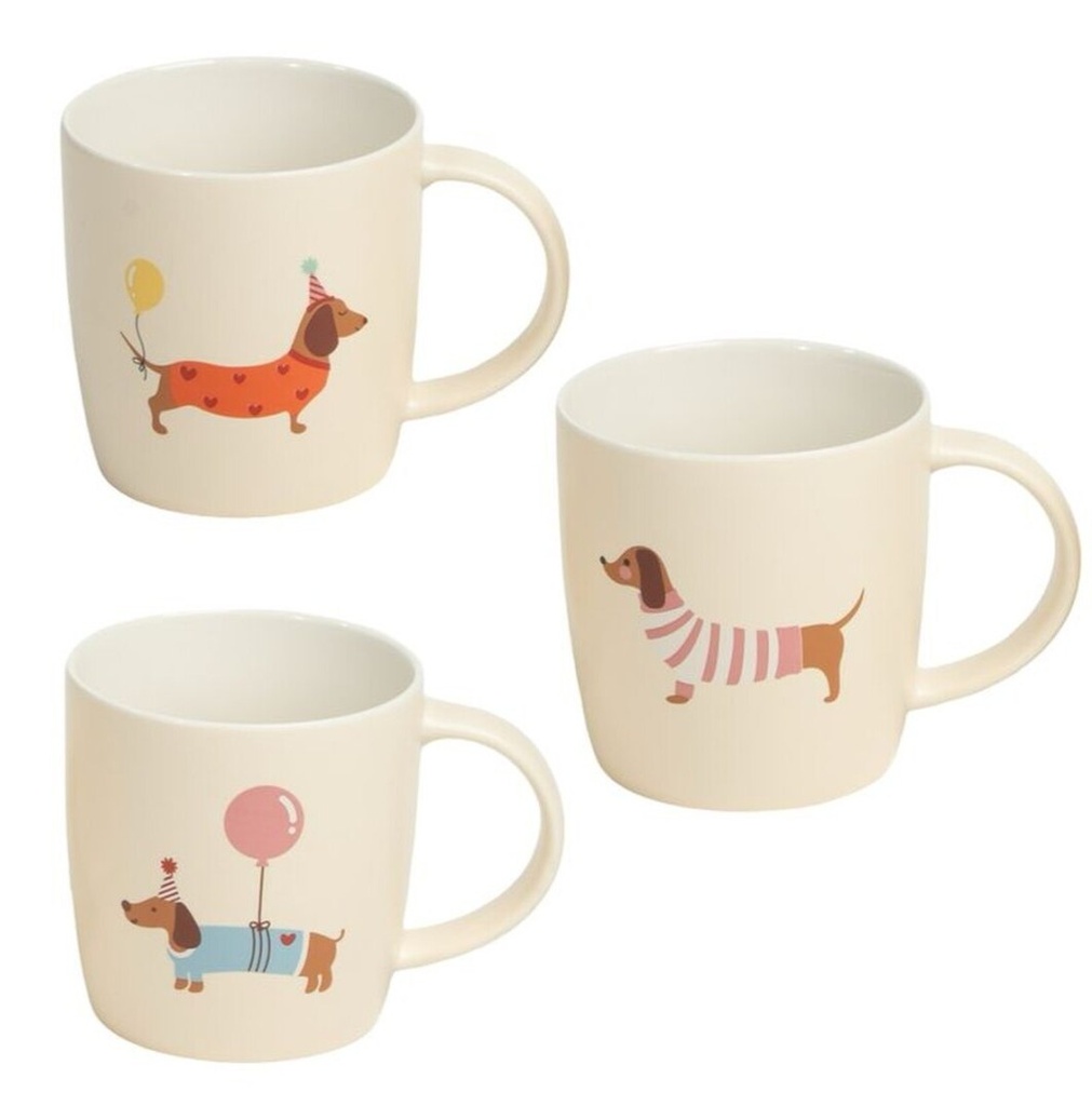 Mug con teckel, 3 diseños surtidos