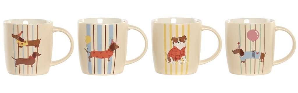 Mug de porcelana con perro, 4 diseños surtidos