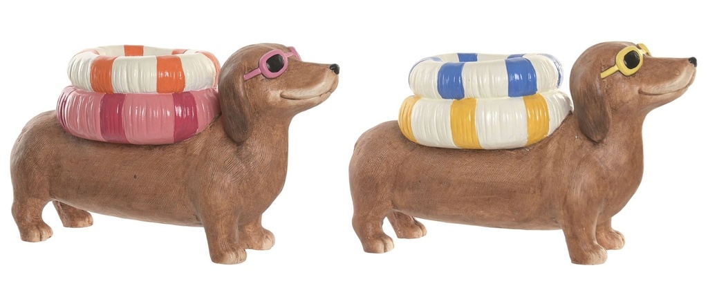 Macetero de magnesia con perro, 2 diseños surtidos