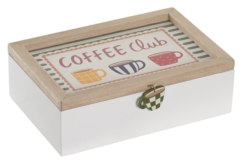 Caja de infusiones de MDF, multicolor