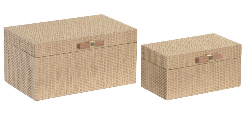 Caja de madera, natural, grande