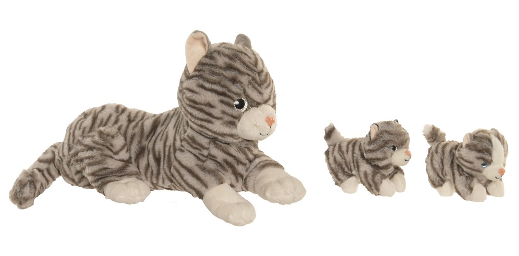 Peluche de poliéster, gris (set de 3)