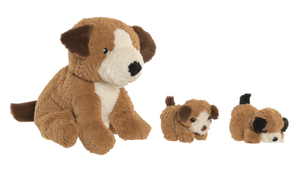 Peluche de poliéster, marrón (set de 3)