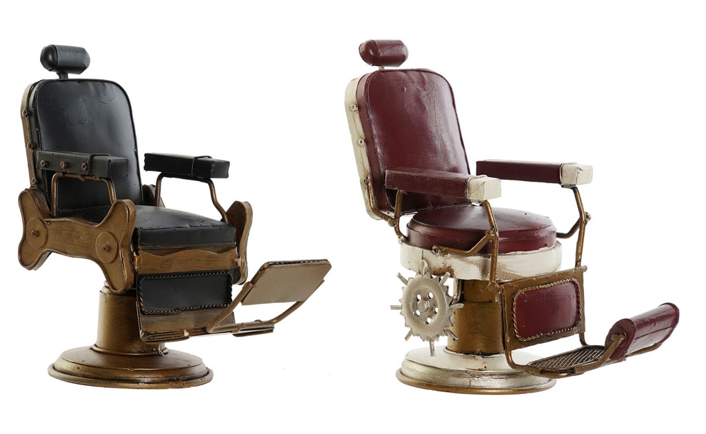 Decoración de metal con sillón de barbería, 2 diseños surtidos