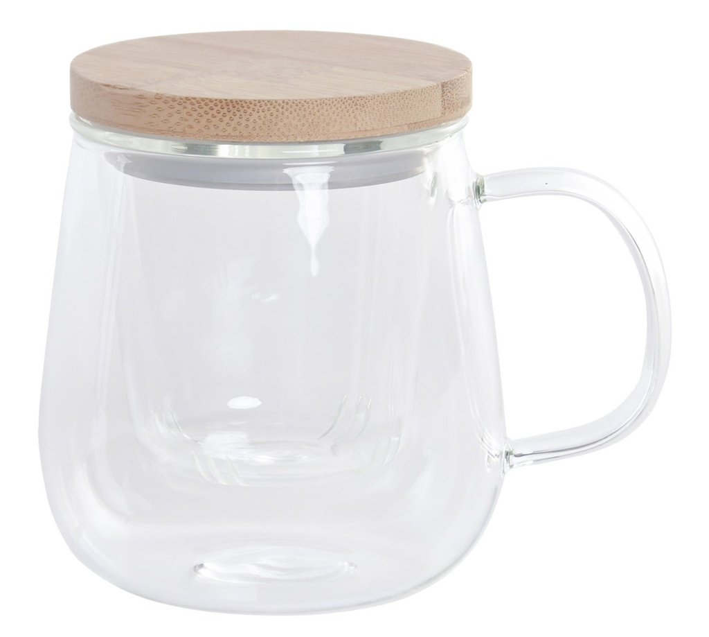 Mug de infusiones de borosilicato e inox