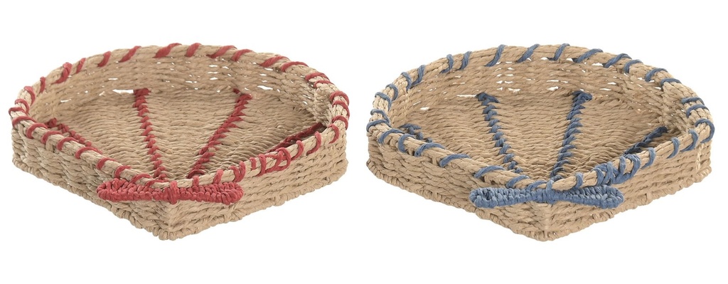Bandeja de seagrass y metal con concha, 2 diseños surtidos