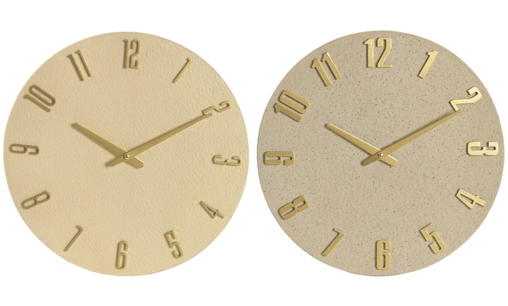Reloj de pared de resina y MDF, 2 diseños surtidos