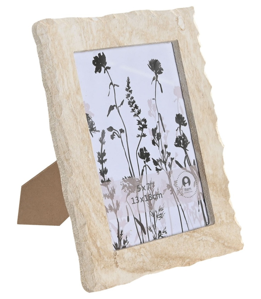 Marco de foto 13 × 18, MDF y cristal, crema