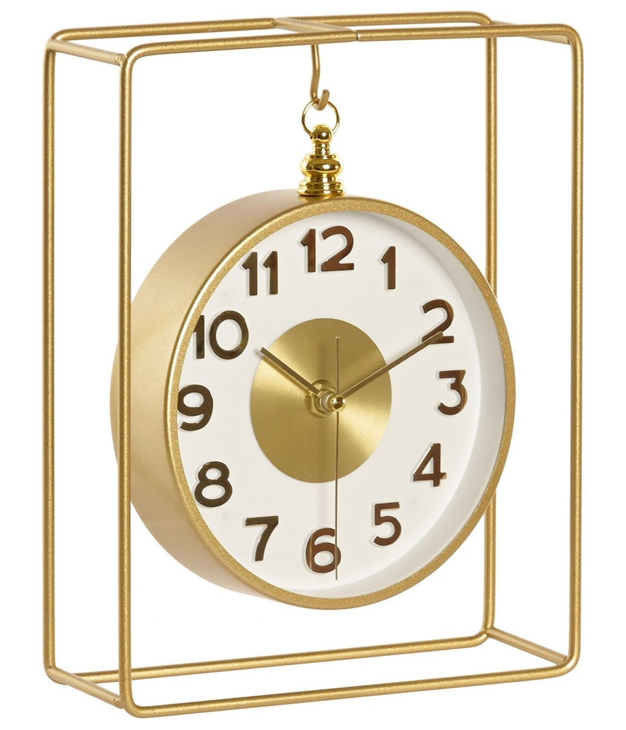 Reloj de sobremesa de aluminio, dorado