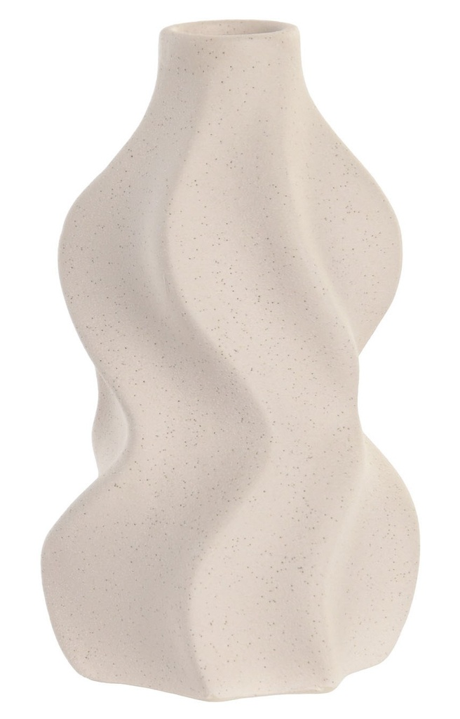 Jarrón de gres rugoso, blanco