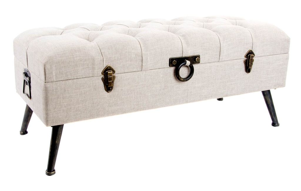 Descalzadora de lino y MDF, beige