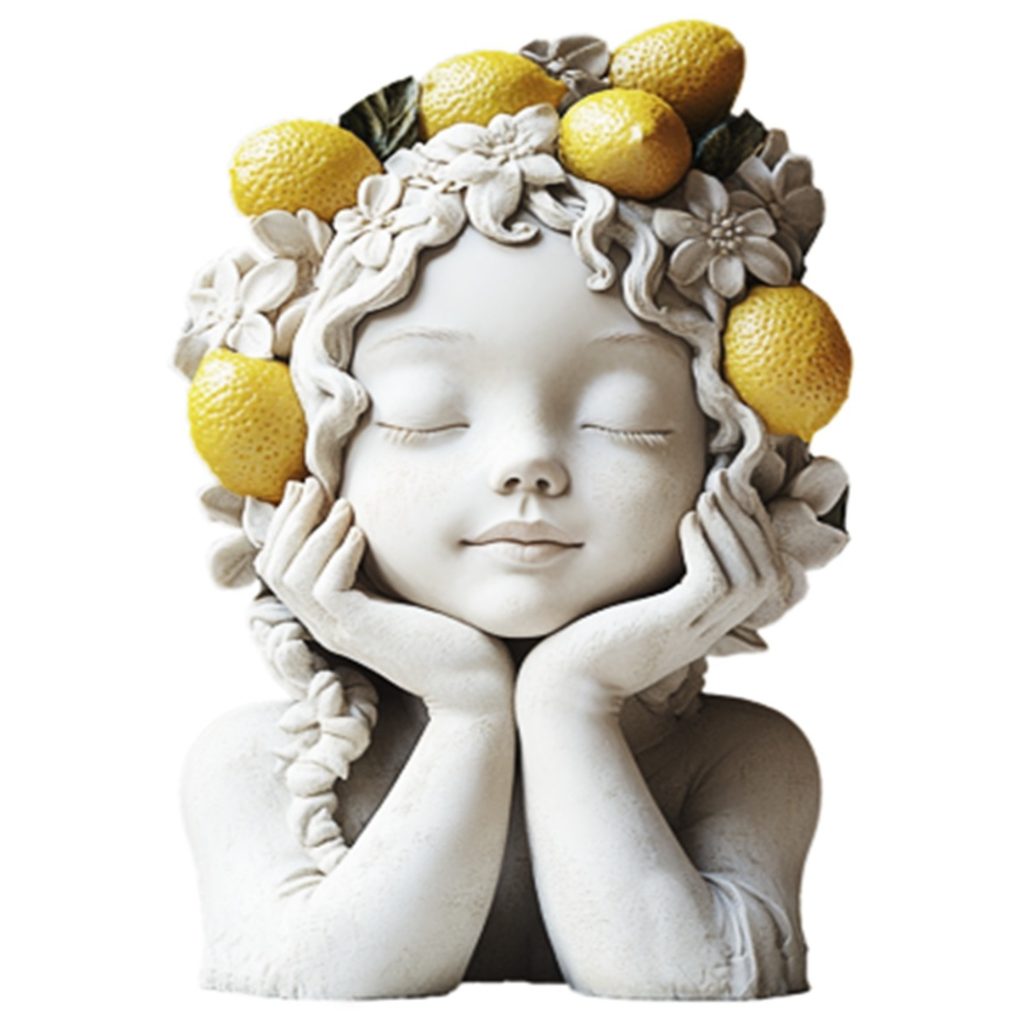 Macetero de magnesia con limones, chico
