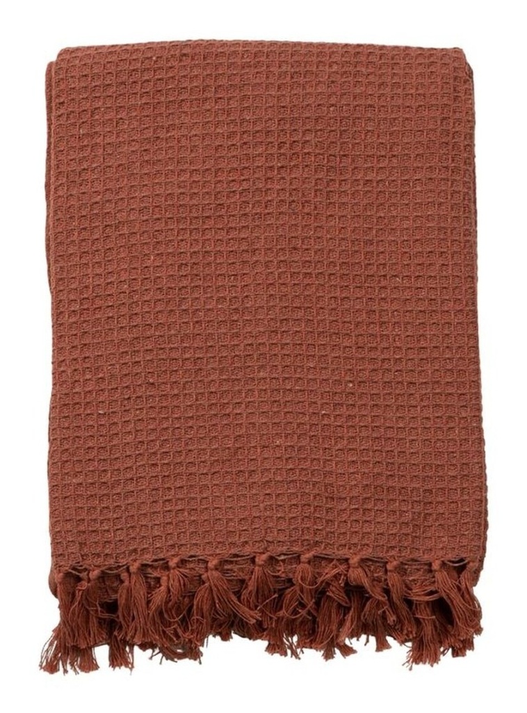 Plaid de algodón, teja