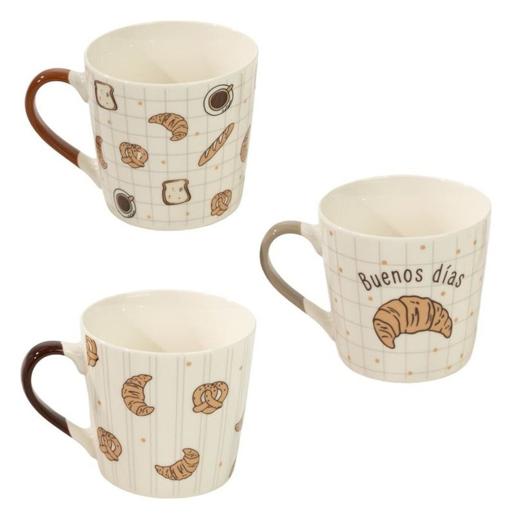 Mug con croissant, 3 diseños surtidos