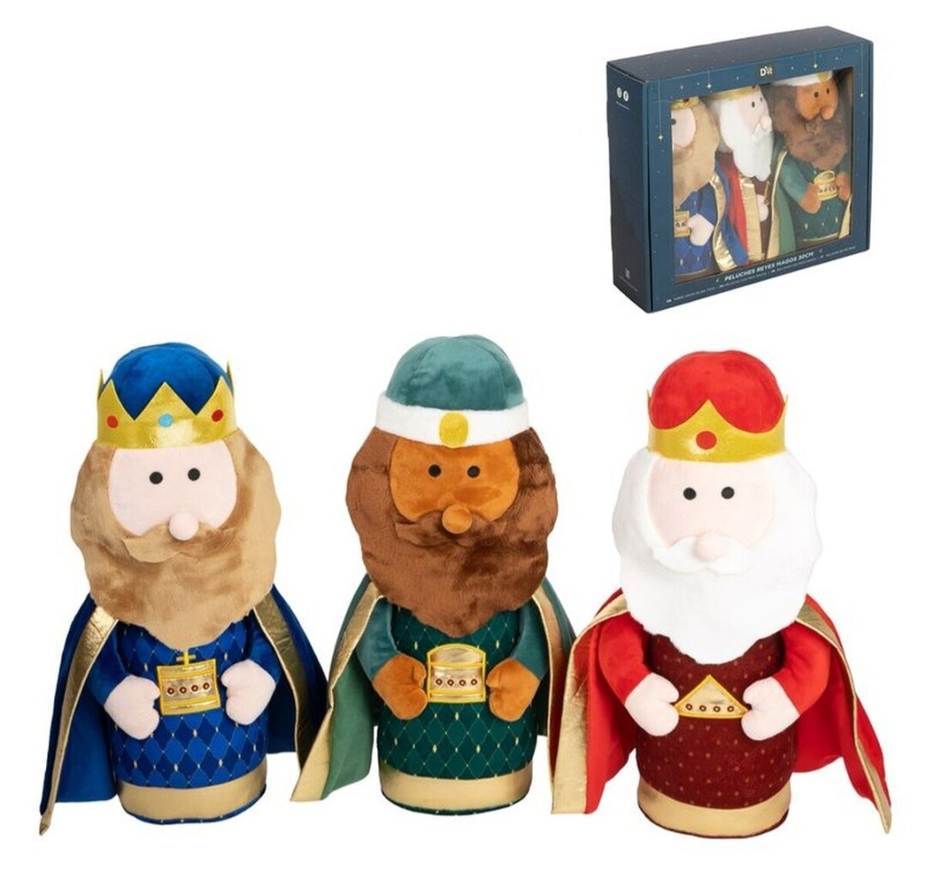 Juego de 3 peluches de Reyes Magos