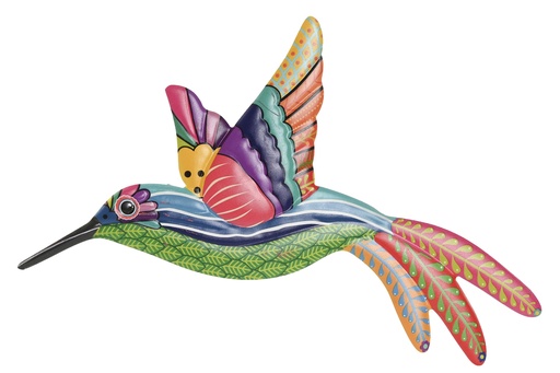 [97805] Decoración de pared de metal con colibrí, mate