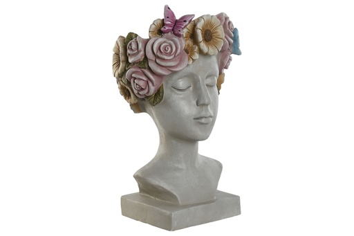 [98105] Macetero de magnesia con flores, chico