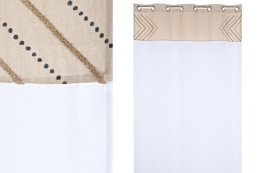 [98113] CORTINA ALGODON YUTE 140X260 ANILLAS NAT