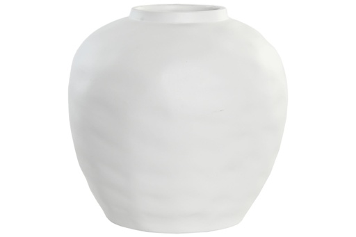 [98118] Jarrón de gres artesanal, blanco