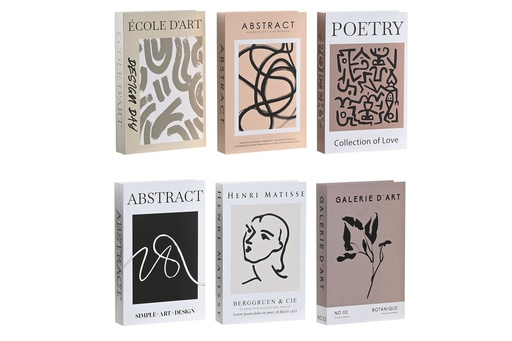 [98370] CAJA LIBRO CARTON ARTE 6 SURTIDOS