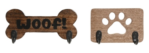 [99430] Percha de pared de mango, mascota, 2 diseños surtidos