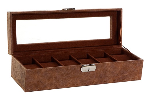 [99447] Joyero de PU y MDF, marrón