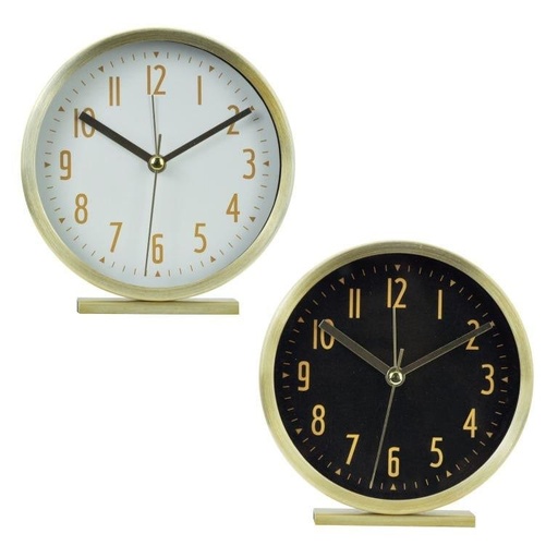 [99457] Reloj despertador de aluminio, 2 diseños surtidos