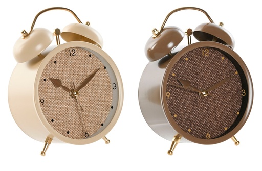 [99459] Reloj despertador de metal, 2 diseños surtidos