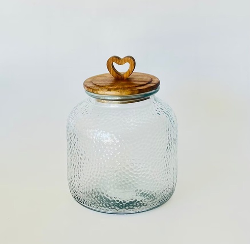 [99712] Bote de cristal y acacia con corazón