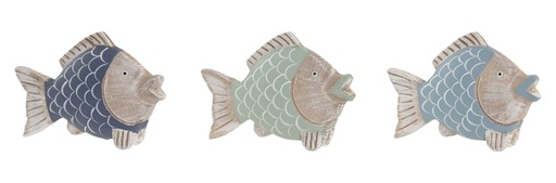 [99734] Figura de MDF con pez, 3 diseños surtidos