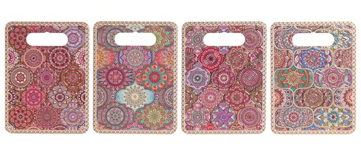 [99985] Salvamantel de dolomita con mandala, 4 diseños surtidos