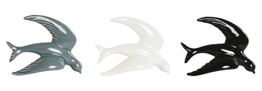 [100213] Decoración de pared de porcelana con golondrina, 3 diseños surtidos
