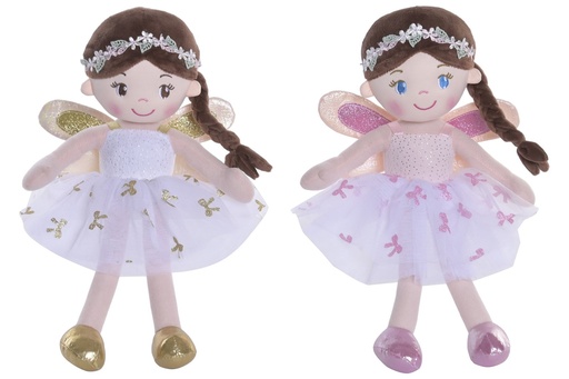 [100626] Muñeca de poliéster, hada, 2 diseños surtidos