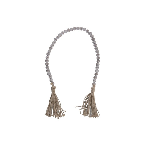 [100684] Decoración de madera y fibra, blanco