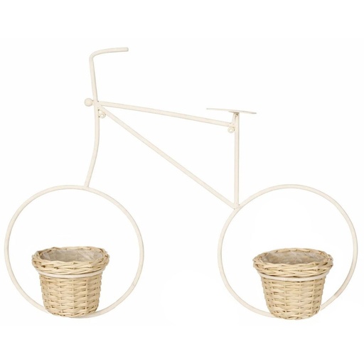 [100689] Macetero de pared de metal y fibra, bicicleta