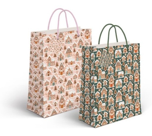 [100933] Bolsa de papel, tamaño S de Navidad, 2 diseños surtidos