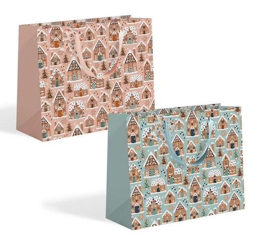 [100937] Bolsa de papel horizontal de Navidad, 2 diseños surtidos