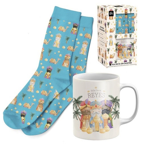 [100947] Set de regalo de taza con calcetín de Reyes Magos