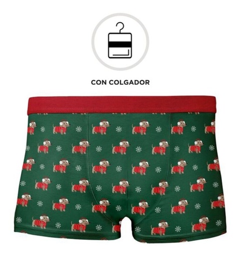 [100987] Calzoncillos de niño de teckel navideño