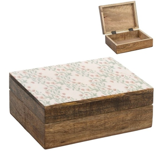 [101017] Caja rectangular, flor rosa